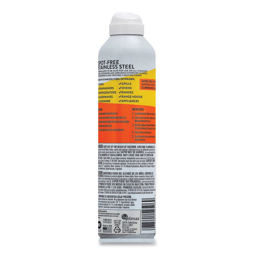 JELCSS12 - JELMAR, LLC - Spot-Free Stainless Steel Cleaner, Citrus, 12 oz Can, 6/Carton