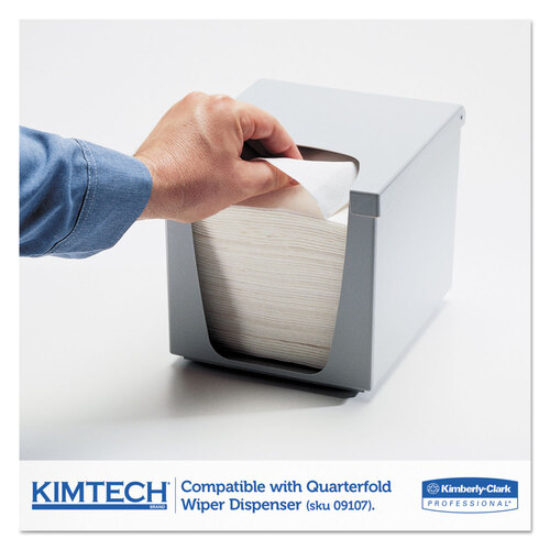 KCC06121 - Kimberly Clark Professional - SCOTTPURE Wipers, 1/4 Fold, 12 x 15, White, 100/Box, 4/Carton
