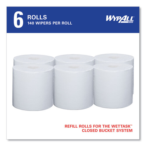 KCC06471 - Kimberly Clark Professional - Critical Clean Wipers for Bleach, Disinfectants, Sanitizers WetTask Customizable Wet Wiping System, 90/Roll, 6 Rolls/Carton