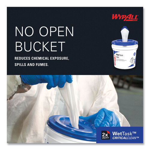 KCC06471 - Kimberly Clark Professional - Critical Clean Wipers for Bleach, Disinfectants, Sanitizers WetTask Customizable Wet Wiping System, 90/Roll, 6 Rolls/Carton