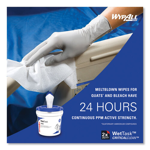 KCC06471 - Kimberly Clark Professional - Critical Clean Wipers for Bleach, Disinfectants, Sanitizers WetTask Customizable Wet Wiping System, 90/Roll, 6 Rolls/Carton