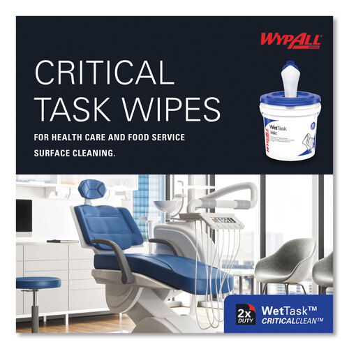 KCC06471 - Kimberly Clark Professional - Critical Clean Wipers for Bleach, Disinfectants, Sanitizers WetTask Customizable Wet Wiping System, 90/Roll, 6 Rolls/Carton