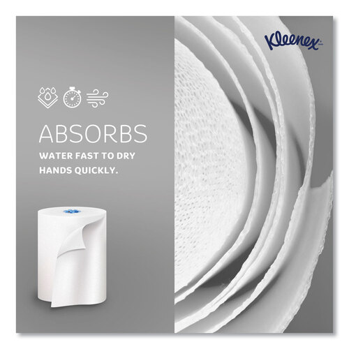 KCC25637 - Kimberly Clark Professional - Hard Roll Paper Towels with Premium Absorbency Pockets with Colored Core, Blue Core, 7.5" x 700 ft, White, 6 Rolls/Carton