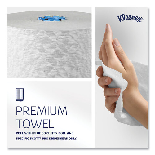 KCC25637 - Kimberly Clark Professional - Hard Roll Paper Towels with Premium Absorbency Pockets with Colored Core, Blue Core, 7.5" x 700 ft, White, 6 Rolls/Carton