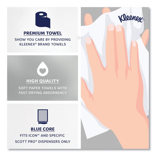 KCC25637 - Kimberly Clark Professional - Hard Roll Paper Towels with Premium Absorbency Pockets with Colored Core, Blue Core, 7.5" x 700 ft, White, 6 Rolls/Carton
