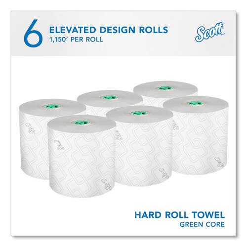 KCC25700 - Kimberly Clark Professional - Pro Hard Roll Paper Towels with Elevated Scott Design for Scott Pro Dispenser, Green Core Only, 1-Ply, 1,150 ft, 6 Rolls/CT