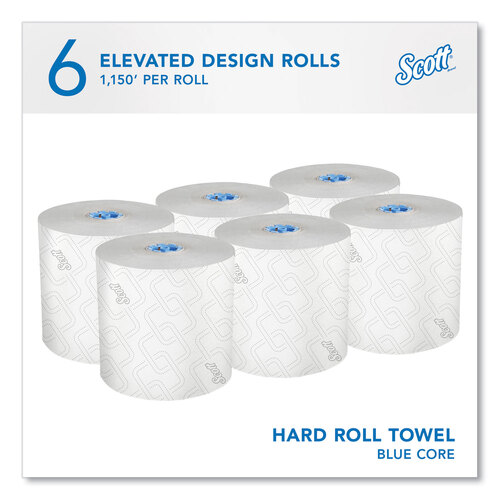 KCC25702 - Kimberly Clark Professional - Pro Hard Roll Paper Towels with Elevated Scott Design for Scott Pro Dispenser, Blue Core Only, 1,150 ft Roll, 6 Rolls/Carton