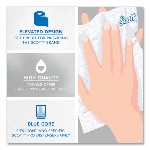 KCC25702 - Kimberly Clark Professional - Pro Hard Roll Paper Towels with Elevated Scott Design for Scott Pro Dispenser, Blue Core Only, 1,150 ft Roll, 6 Rolls/Carton