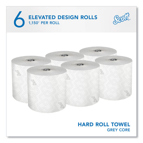 KCC25703 - Kimberly Clark Professional - Pro Hard Roll Paper Towels with Elevated Scott Design for Scott Pro Dispenser, Gray Core Only, 1-Ply, 1,150 ft, 6 Rolls/CT