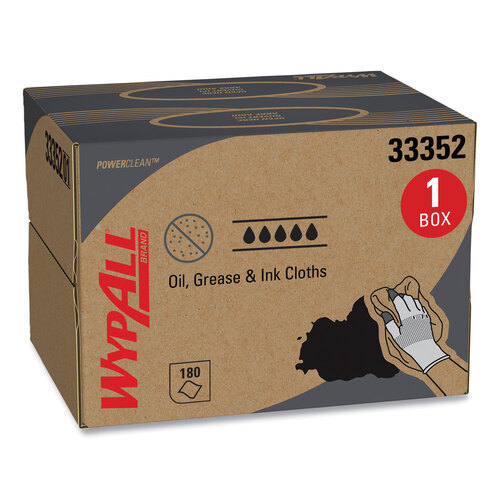 Power Clean Oil, Grease and Ink Cloths, BRAG Box, 12.1 x 16.8, Blue, 180/Box