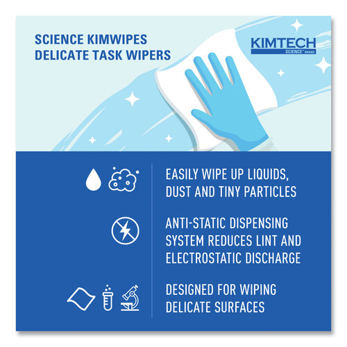 KCC34133 - Kimberly Clark Professional - Kimwipes Delicate Task Wipers, 1-Ply, 11.8 x 11.8, 198/Box, 15 Boxes/Carton