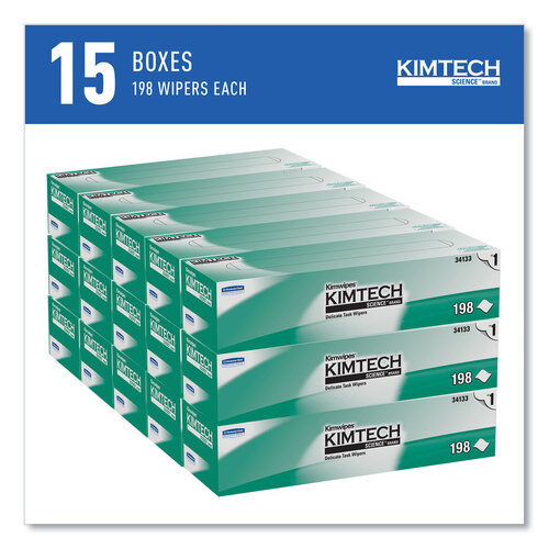 KCC34133 - Kimberly Clark Professional - Kimwipes Delicate Task Wipers, 1-Ply, 11.8 x 11.8, 198/Box, 15 Boxes/Carton