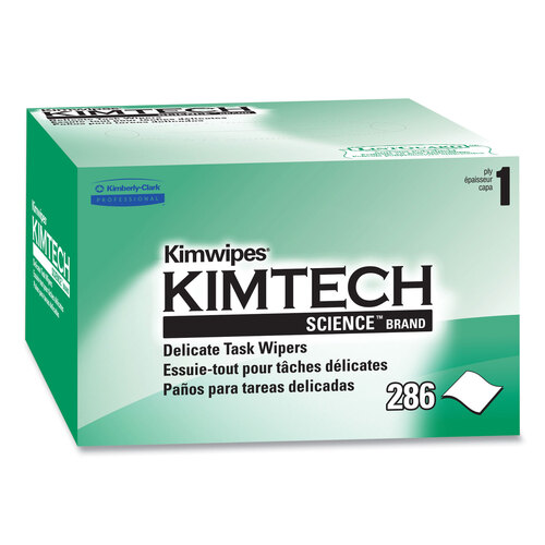 KCC34155CT - Kimberly Clark Professional - Kimwipes, Delicate Task Wipers, 1-Ply, 4.4 x 8.4, 286/Box