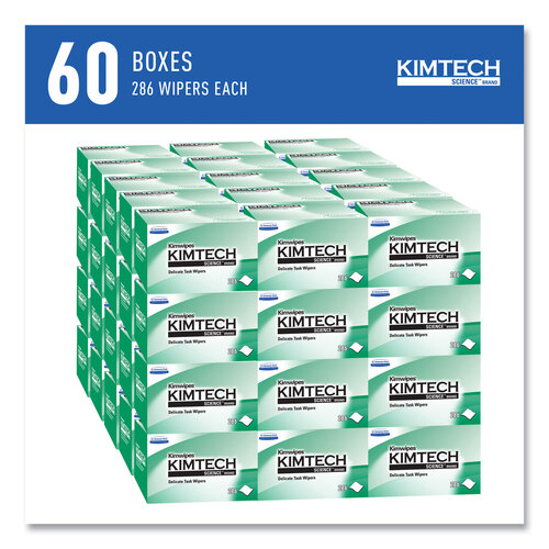 KCC34155CT - Kimberly Clark Professional - Kimwipes, Delicate Task Wipers, 1-Ply, 4.4 x 8.4, 286/Box