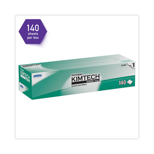 KCC34256BX - Kimberly Clark Professional - KIMTECH Kimwipes Delicate Task Wipers, 1-Ply, 16 3/5 x 16 5/8, 140/Box