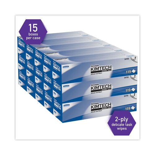 KCC34705 - Kimberly Clark Professional - Kimwipes Delicate Task Wipers, 2-Ply, 11.8 x 11.8, 120/Box, 15 Boxes/Carton
