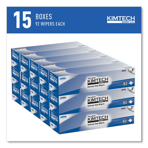 KCC34721 - Kimberly Clark Professional - KIMTECH Kimwipes Delicate Task Wipers, 2-Ply, 14 7/10 x 16 3/5, 90/Box, 15 Boxes/Carton