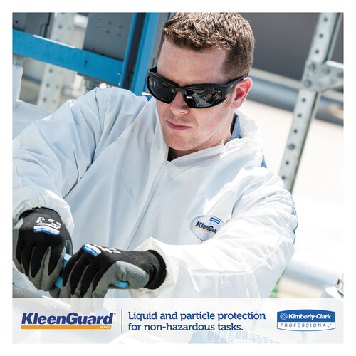 KCC38939 - Kimberly Clark Professional - A35 Liquid and Particle Protection Coveralls, Zipper Front, Hooded, Elastic Wrists and Ankles, X-Large, White, 25/Carton