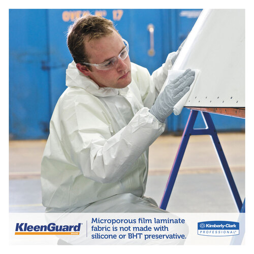 KCC38939 - Kimberly Clark Professional - A35 Liquid and Particle Protection Coveralls, Zipper Front, Hooded, Elastic Wrists and Ankles, X-Large, White, 25/Carton
