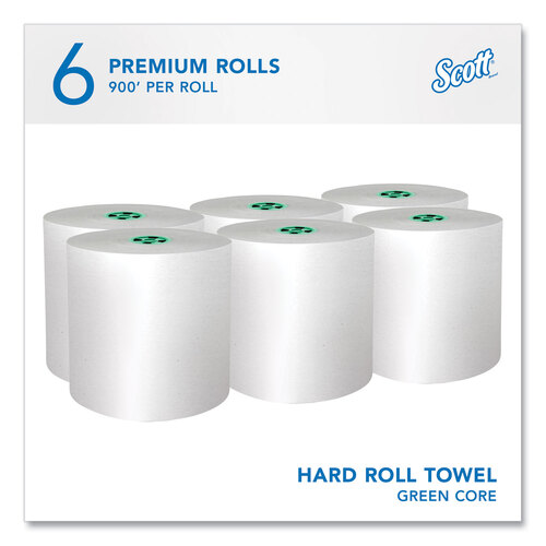 KCC43961 - Kimberly Clark Professional - Pro Hard Roll Paper Towels with Absorbency Pockets, for Scott Pro Dispenser, Green Core Only, 1-Ply, 7.5" x 900 ft,6 Rolls/CT