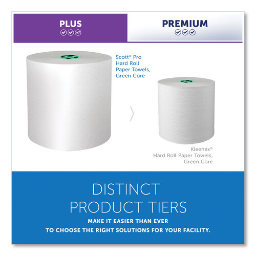 KCC43961 - Kimberly Clark Professional - Pro Hard Roll Paper Towels with Absorbency Pockets, for Scott Pro Dispenser, Green Core Only, 1-Ply, 7.5" x 900 ft,6 Rolls/CT
