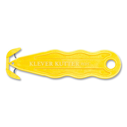 KLVPLS100Y - Klever Innovations - Kurve Blade Plus Safety Cutter, 5.75&quot; Plastic Handle, Yellow, 10/Box