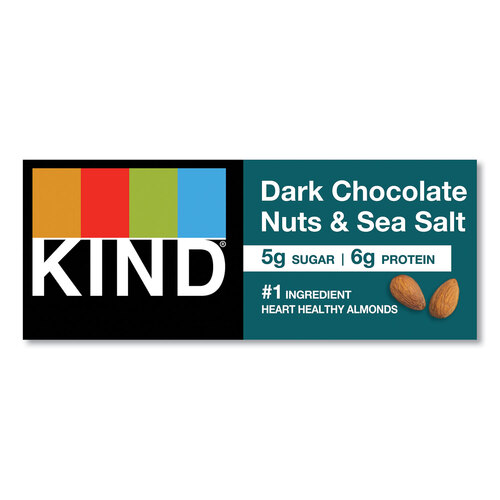 KND17851 - Kind - Nuts and Spices Bar, Dark Chocolate Nuts and Sea Salt, 1.4 oz, 12/Box