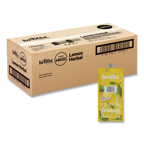 The Bright Tea Co. Lemon Herbal Tea Freshpack, Lemon, 0.11 oz Pouch, 100/Carton The Bright Tea Co. Lemon Herbal Tea Freshpack, Lemon, 0.11 oz Pouch, 100/Carton