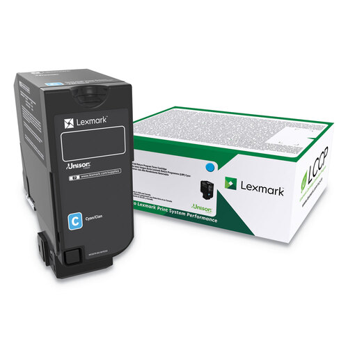 LEX74C0HCG - Lexmark - 74C0HCG High-Yield Toner, 12,000 Page-Yield, Cyan