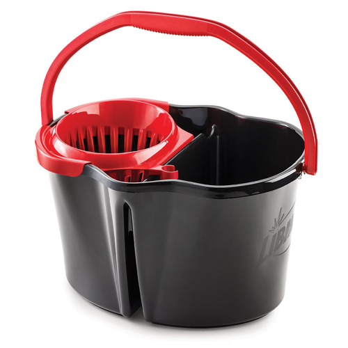 Unger CLEANERx Dual Bucket, 32 Quart, Red