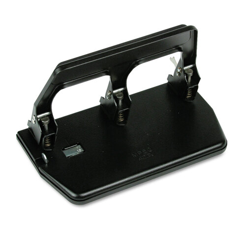 Master Products 40-Sheet Heavy-Duty Three-Hole Punch with Gel Padded  Handle, 9/32 Holes, Black