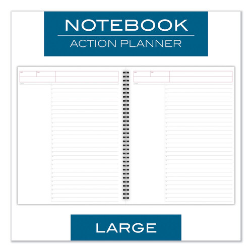 MEA06064 - Cambridge Limited - Wirebound Guided Action Planner Notebook, 1-Subject, Project-Management Format, Gray Cover, 11 x 8.5, 80 Sheets