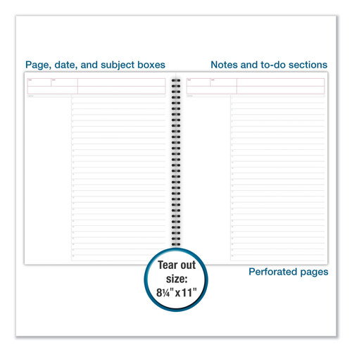 MEA06064 - Cambridge Limited - Wirebound Guided Action Planner Notebook, 1-Subject, Project-Management Format, Gray Cover, 11 x 8.5, 80 Sheets