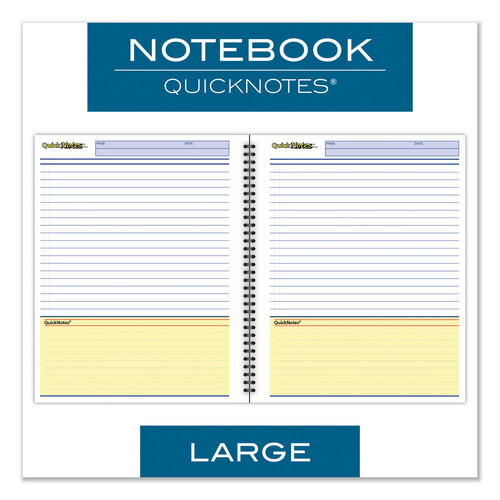 MEA06066 - Cambridge Limited - Wirebound Guided QuickNotes Notebook, 1 Subject, List-Management Format, Dark Gray Cover, 11 x 8.5, 80 Sheets