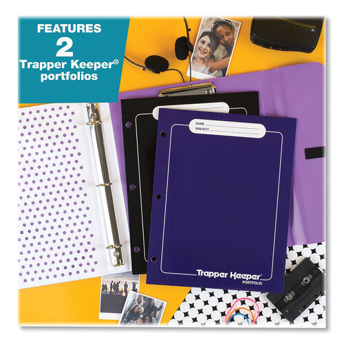 MEA260038FDE1EC - Mead - Trapper Keeper 3-Ring Pocket Binder, 1&quot; Capacity, 11.25 x 12.19, Palm Trees