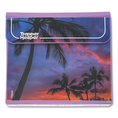 MEA260038FDE1EC - Mead - Trapper Keeper 3-Ring Pocket Binder, 1&quot; Capacity, 11.25 x 12.19, Palm Trees