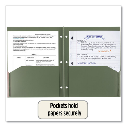 MEA330027 - Mead - Recycled Plastic Two-Pocket Folder, 11&quot; x 8.5&quot;, Randomly Assorted