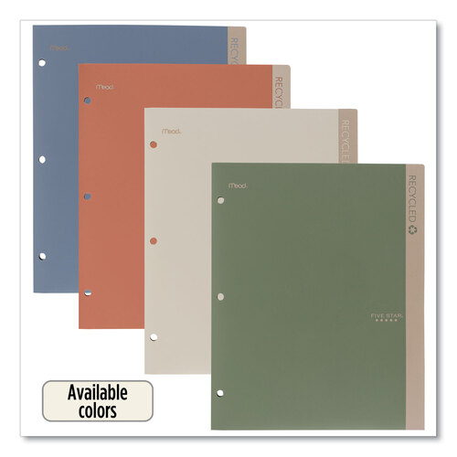 MEA330027 - Mead - Recycled Plastic Two-Pocket Folder, 11&quot; x 8.5&quot;, Randomly Assorted
