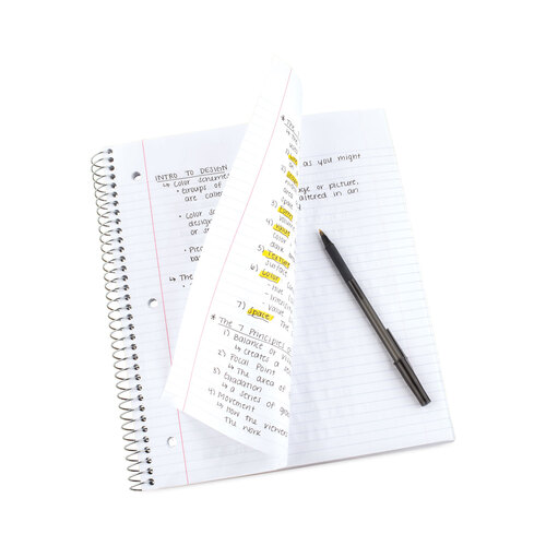 MEA38052 - Mead - Wirebound Notebook, 1-Subject, Medium/College Rule, Randomly Assorted Cover Color, (100) 11 x 8.5 Sheets, 6/Pack