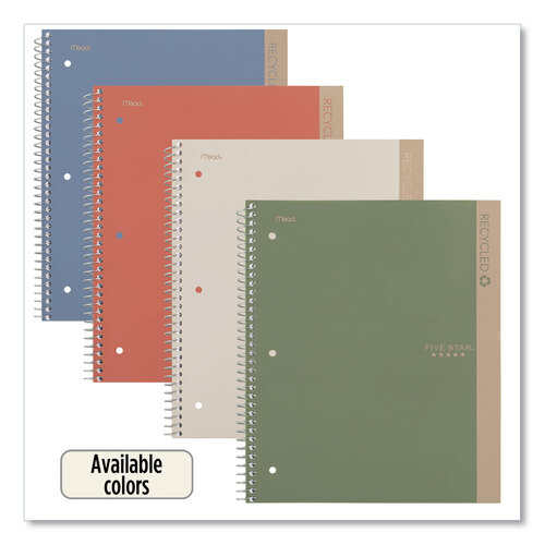 MEA820053 - Mead - Recycled Notebook, 1 Subject, Medium/College Rule, Randomly Assorted Cover, 11 x 8.5 Sheets