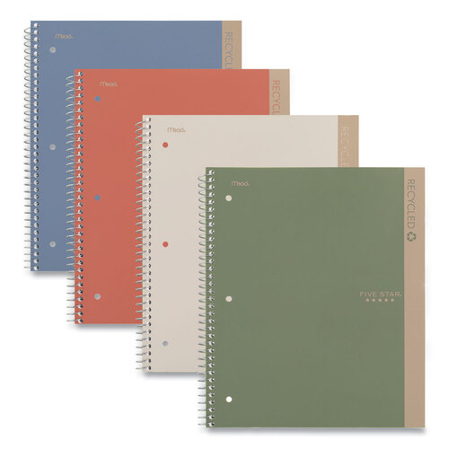 MEA820053 - Mead - Recycled Notebook, 1 Subject, Medium/College Rule, Randomly Assorted Cover, 11 x 8.5 Sheets