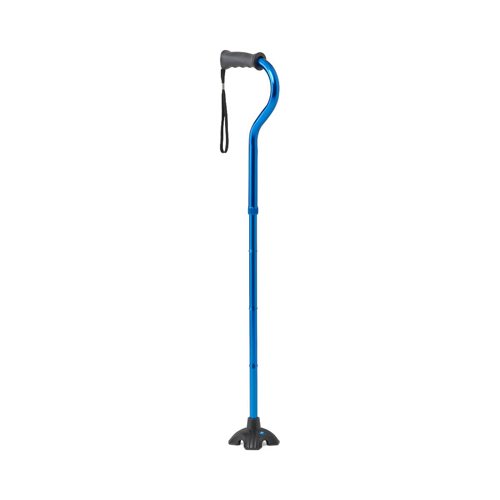 MED4UCANEB - Medline - Medline 4U 4-Point Offset Folding Hybrid Cane, Blue