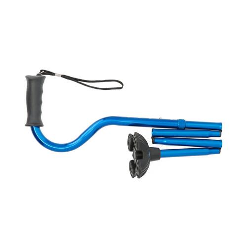 MED4UCANEB - Medline - Medline 4U 4-Point Offset Folding Hybrid Cane, Blue
