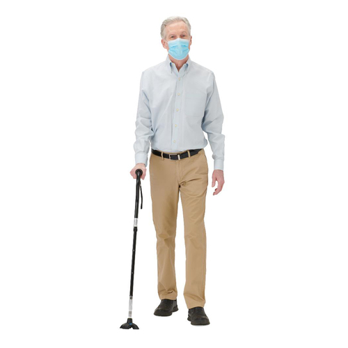 MED4UCANE - Medline - Medline 4U 4-Point Offset Folding Hybrid Cane, Black