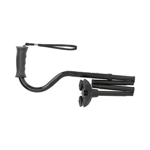 MED4UCANE - Medline - Medline 4U 4-Point Offset Folding Hybrid Cane, Black