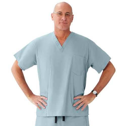 MED730PTZS-CM - Medline - Medline Encore Unisex Reversible V-Neck 4-Pocket Scrub Top with Color-Coding