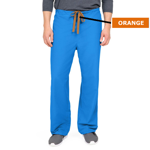 MED800JRLSL-CA - Medline - Medline PerforMAX Unisex Reversible Scrub Pants with Front Drawstring, Blue, Small
