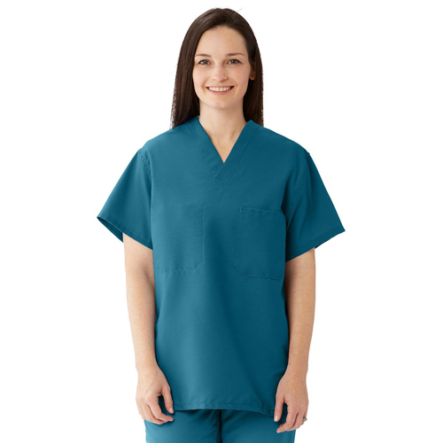 MED910JCB4XL-CM - Medline - Medline ComfortEase Unisex Reversible Scrub Tops with 2 Pockets