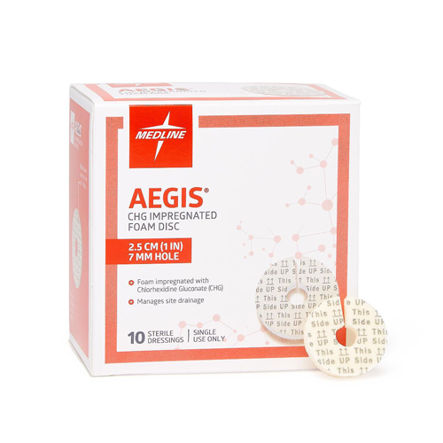 MEDAEG017SH - Medline - Medline Aegis CHG-Impregnated Foam Disc, 1 Each
