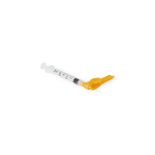 Medline Safety Syringes with Needle, Clear, 3mL, 23G x 1, 1200 EA/CS